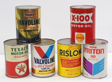 (6) 1-quart motor oil cans