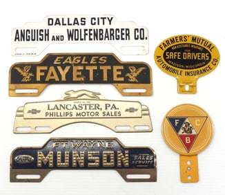 (6) License plate toppers