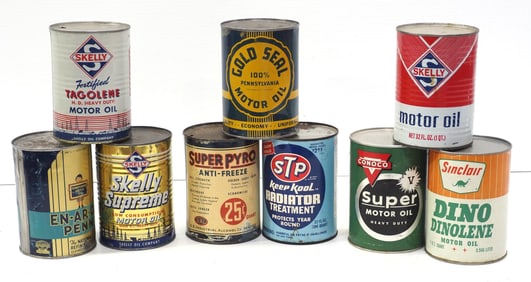 (9) 1-quart petroleum product cans