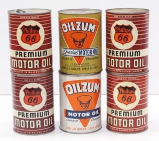 (6) 1-quart motor oil cans