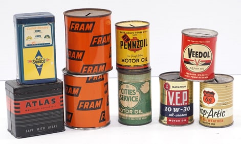 (10) Petroliana advertising coin banks
