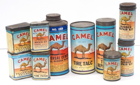 (11) Camel tire and tube product tins