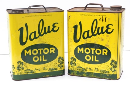 (2) Value Motor Oil 2-gallon tins