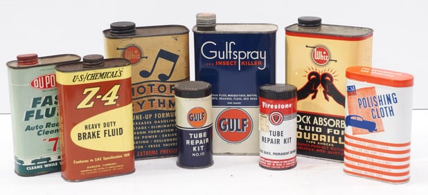 (7) Petroliana-related tins