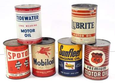 (6) 1-quart motor oil cans