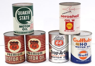(6) 1-quart motor oil cans