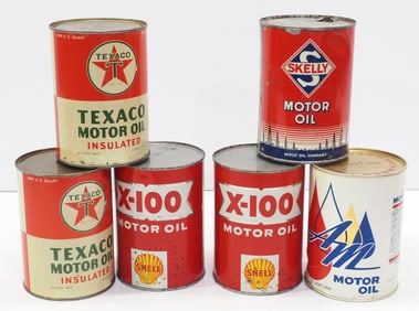(6) 1-quart motor oil cans
