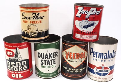 (6) 4-qt & 5-qt petroleum product cans