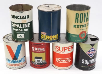 (7) 1-quart petroleum product cans