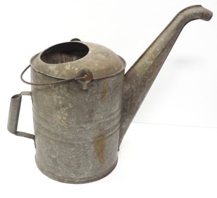 Galvanized tin gas can with handle and spout