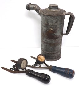 (2) Battery cell testers and tin fuel can