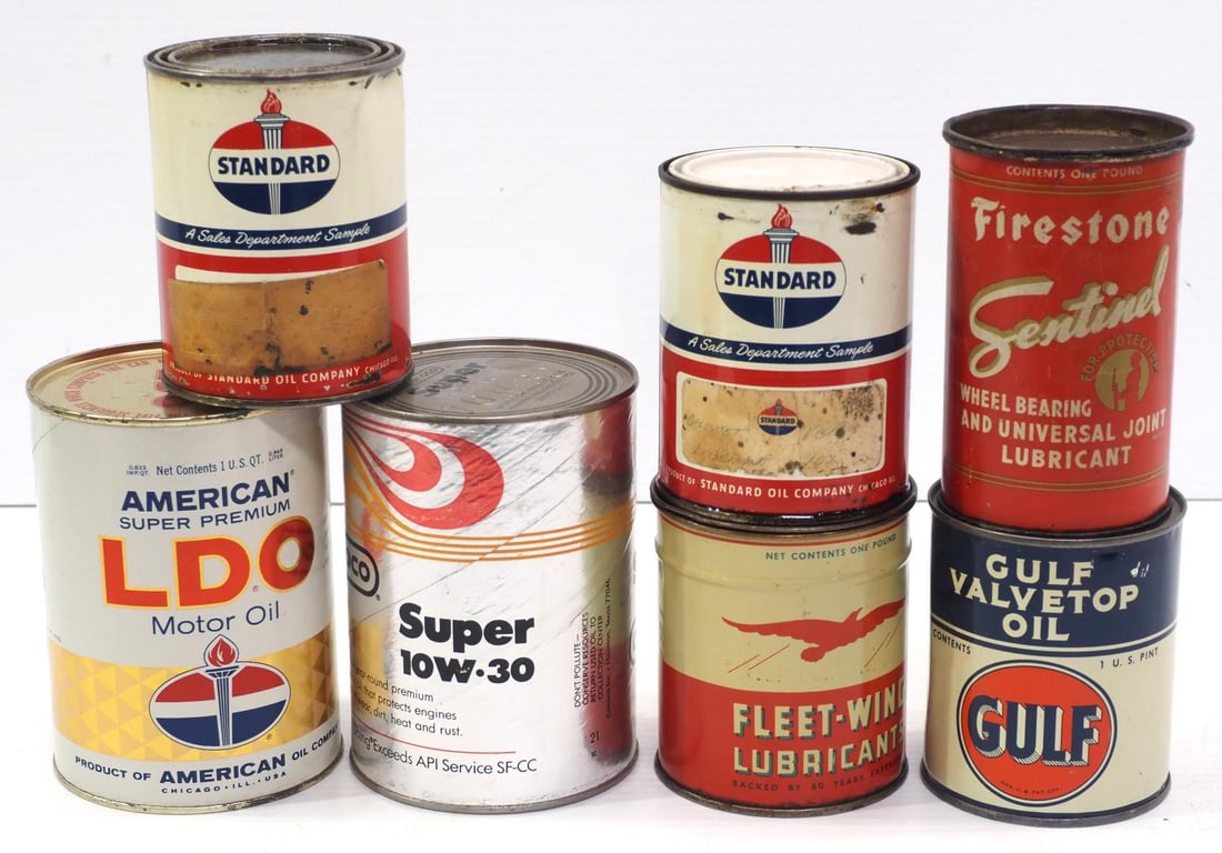(7) Petroleum product tins (1 of 2)