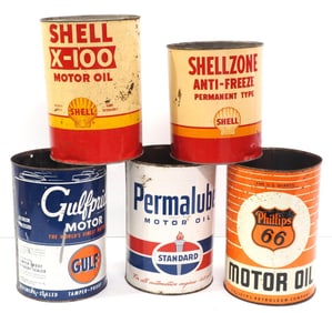 (5) Large petroleum product tins