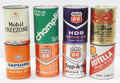 (8) 1-quart petroleum product cans
