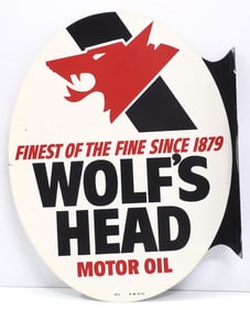 Wolf's Head Motor Oil sign