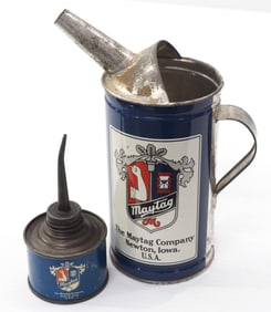 (2) Maytag oil tins with great color
