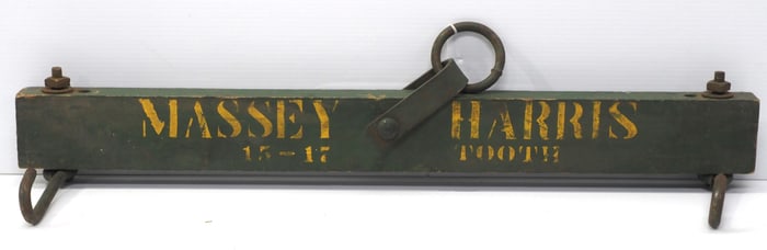 NOS Massey Harris 2-horse evener with excellent green paint and stenciling
