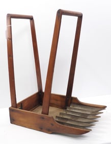 Primitive wooden cranberry scoop, 15"x24"x31"H