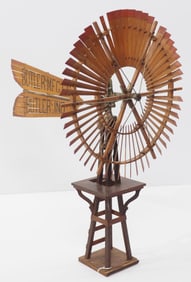 Salesman sample Butler Mfg. Co. wooden windmill with great stenciling and color, made (& marked on