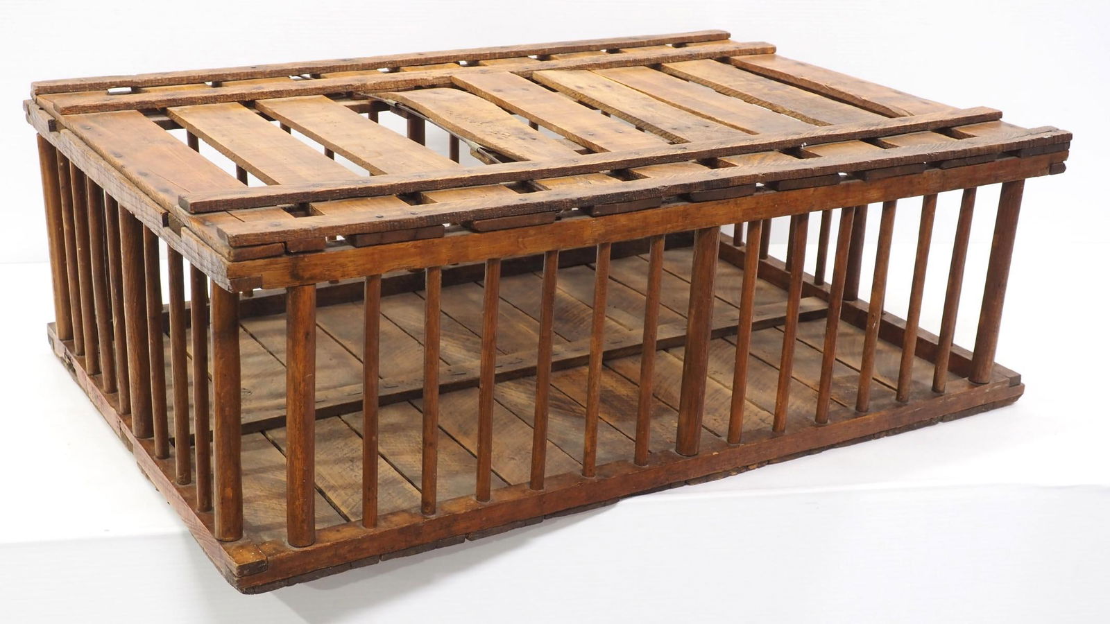 Wooden chicken crate, 35"x23"x12"H: Wooden chicken crate, 35"x23"x12"H