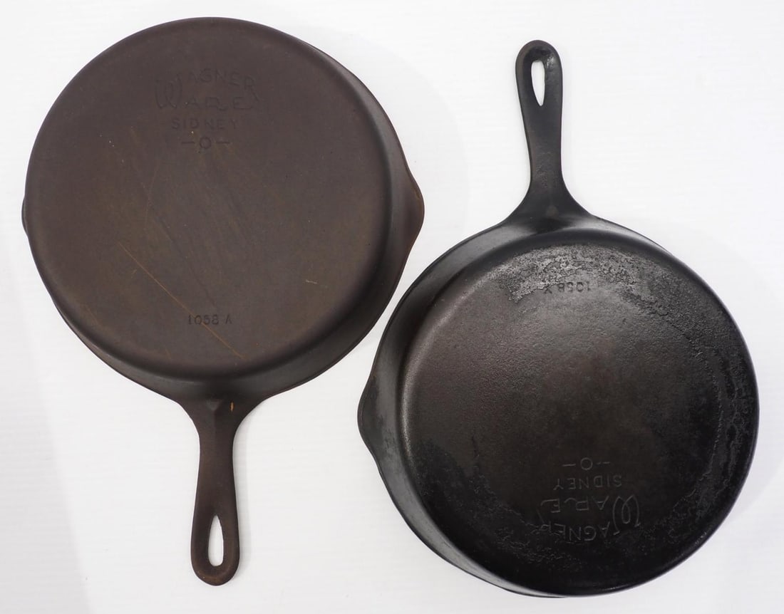 (2) Wagner No.8 cast iron skillets marked 1058A (1 of 2)
