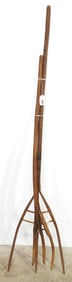 (2) 3-tine wooden primitive forks