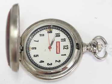 Sears Craftsman battery pocket watch with leather covered case