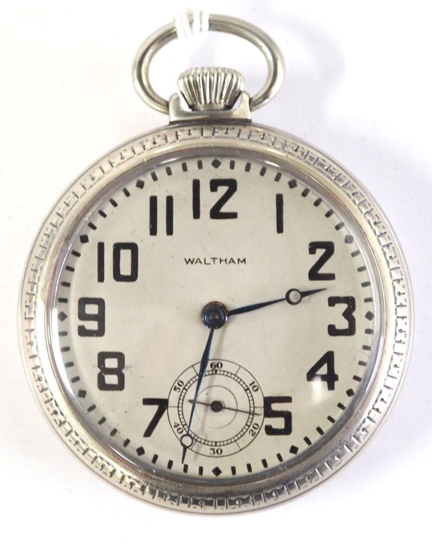 American Waltham Giant 15J size 16 and a half pocket watch, serial #19741153, with base metal case, (1 of 3)