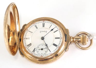 Columbus size 6 16J pocket watch, serial #180358, with beautiful gold-filled case