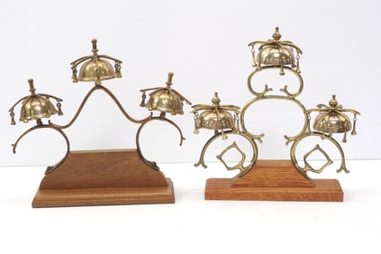 (2) Triple-bell brass harness bells