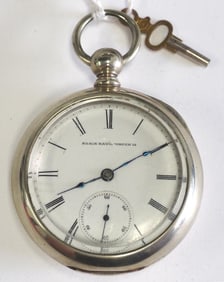 Elgin key-wind size 18 pocket watch, serial #1252092, with Silveroid case