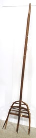 (2) 3-tine wooden primitive forks