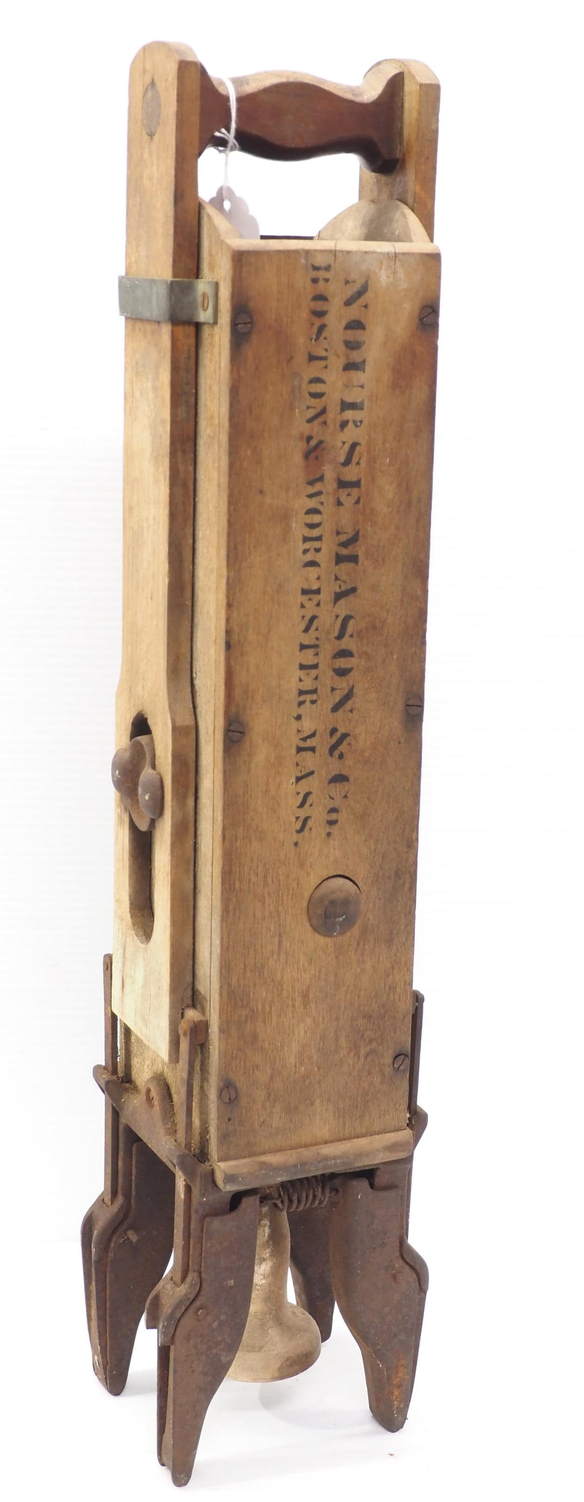 Early wooden corn planter with stenciling for S.L. Denney's, Pennsylvania, patent June 8, 1850 (1 of 2)