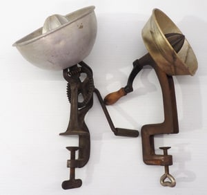 (2) Table-mount, hand-crank juicers