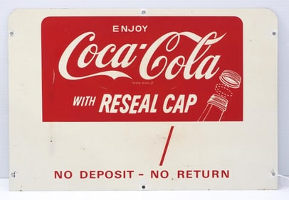 17"x11.5" DST Coca Cola with Reseal Cap rack-top sign