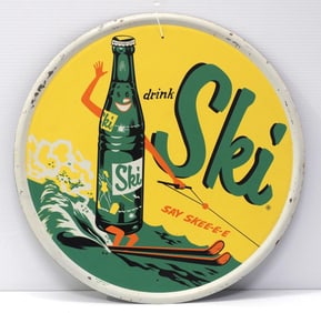 18"dia. SST Drink Ski sign, marked M.C.A. 1959