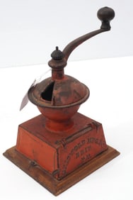 Griswold cast iron tabletop, hand crank coffee grinder