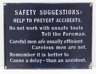 12"x9" SSP Safety Suggestions sign