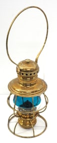 Brass plated railroad conductor's lantern, no markings
