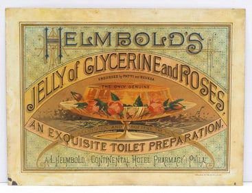 16"x12" SST Helmbold's Jelly of Glycerine and Roses sign marked Wells & Hope Co.