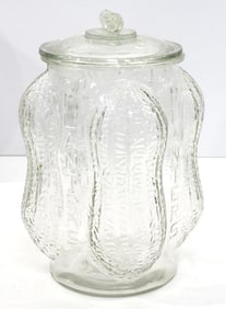 Planters Peanuts embossed glass country store jar with peanut lid