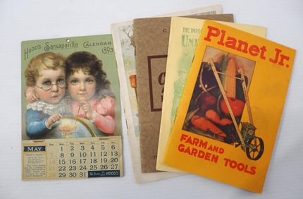 1893 Hood's Sarsaprilla calendar / United States Cream Separator Catalog No.191 / Cutaway Clark Farm