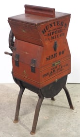 Hunter's Size 00 Sifter and Mixer with great original red paint and stenciling, brass tag for J.H.
