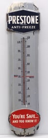 9"x36" porcelain Prestone Anti-Freeze thermometer