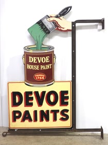 25"x47" DSP Devoe Paints sign with metal wall-mount frame