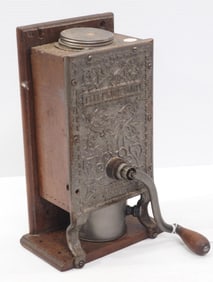 Telephone Mill wood & metal, wall-mount coffee grinder by Arcade, 8"x5"x13"H