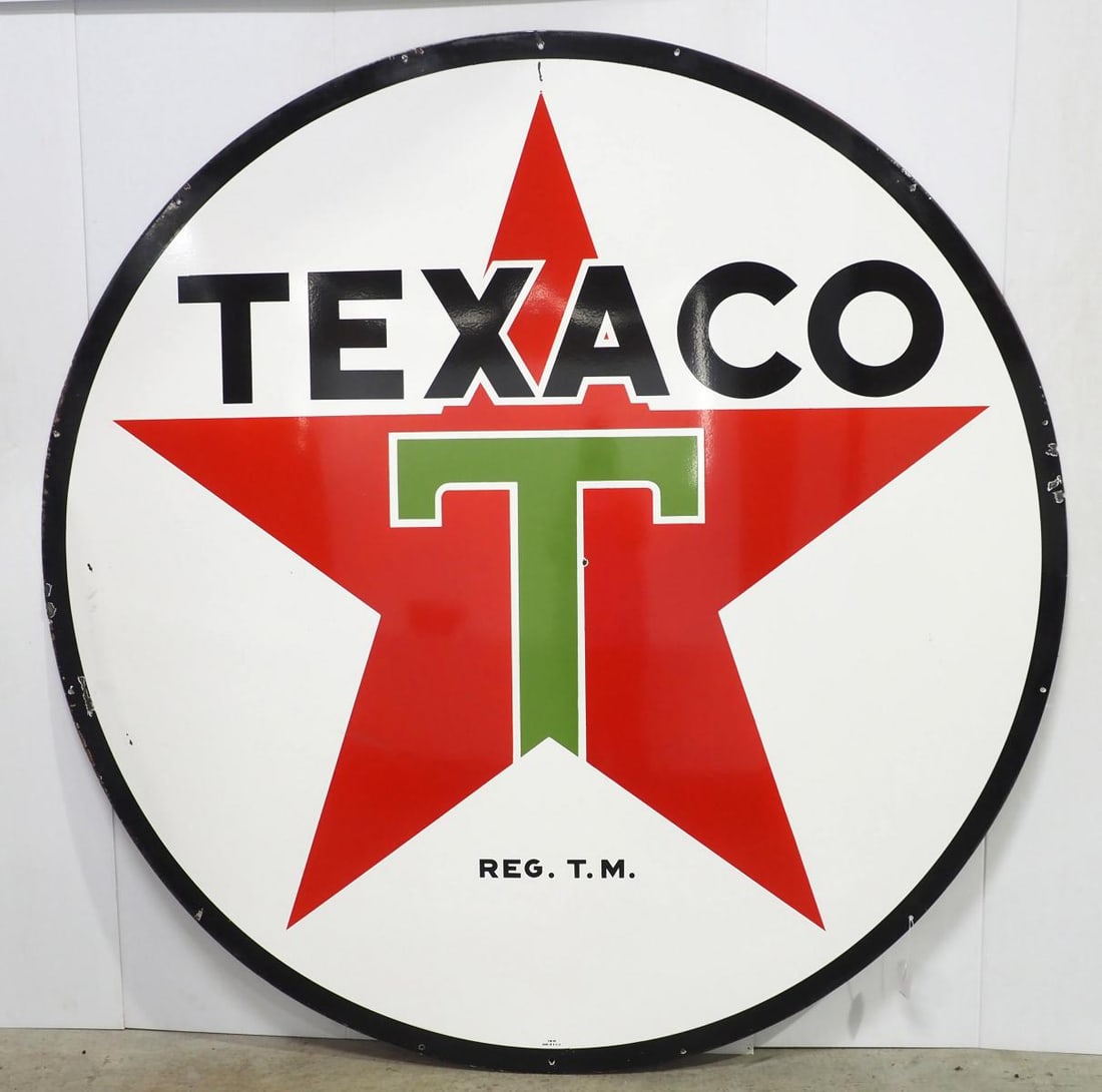 6' dia. DSP Texaco sign, marked 1959 U.S.A. (1 of 4)