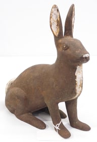 Cast iron rabbit door stop, 10"L x 12"H