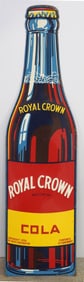 15.5"x59" SST Royal Crown Cola bottle-shaped sign, marked DAS 6-52