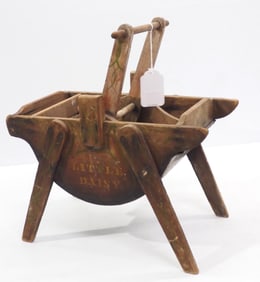 Little Daisy wood & tin model wash machine, 14"x9"x16"H